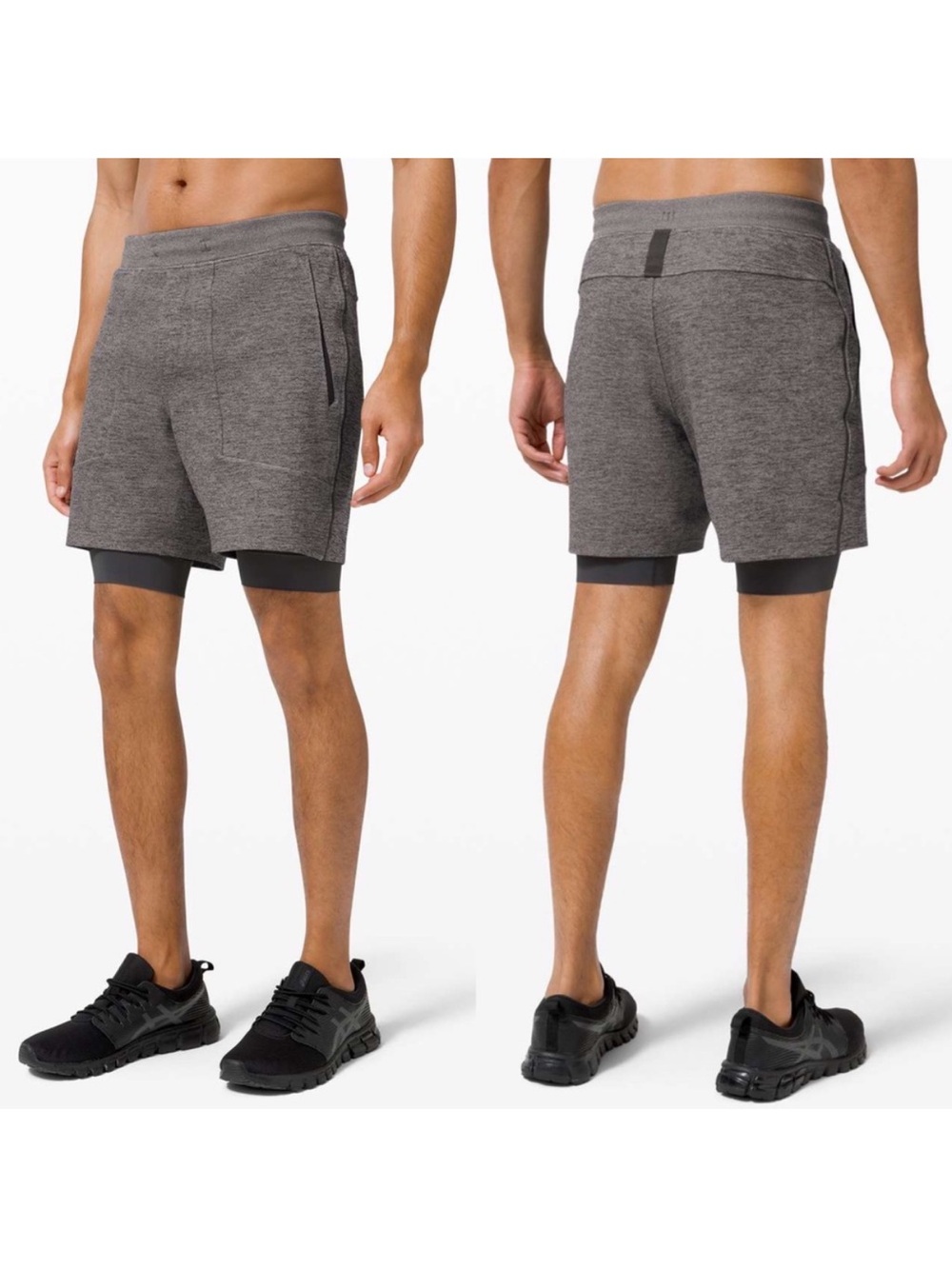 Lululemon T.H.E. Short Sz L/7" Mesh *Liner In Graphite Grey / Vapor